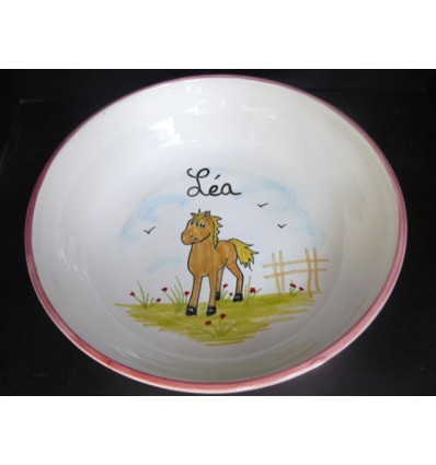 Assiette à bouillie cheval