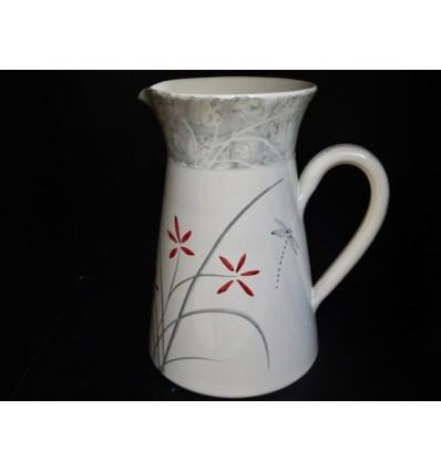 Pichet jardin zen gris et rouge